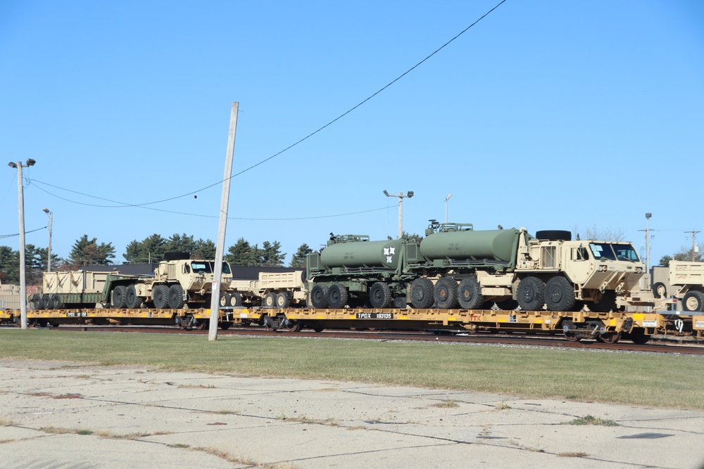 411th Engineer Company equipment deployment by rail movement at Fort McCoy