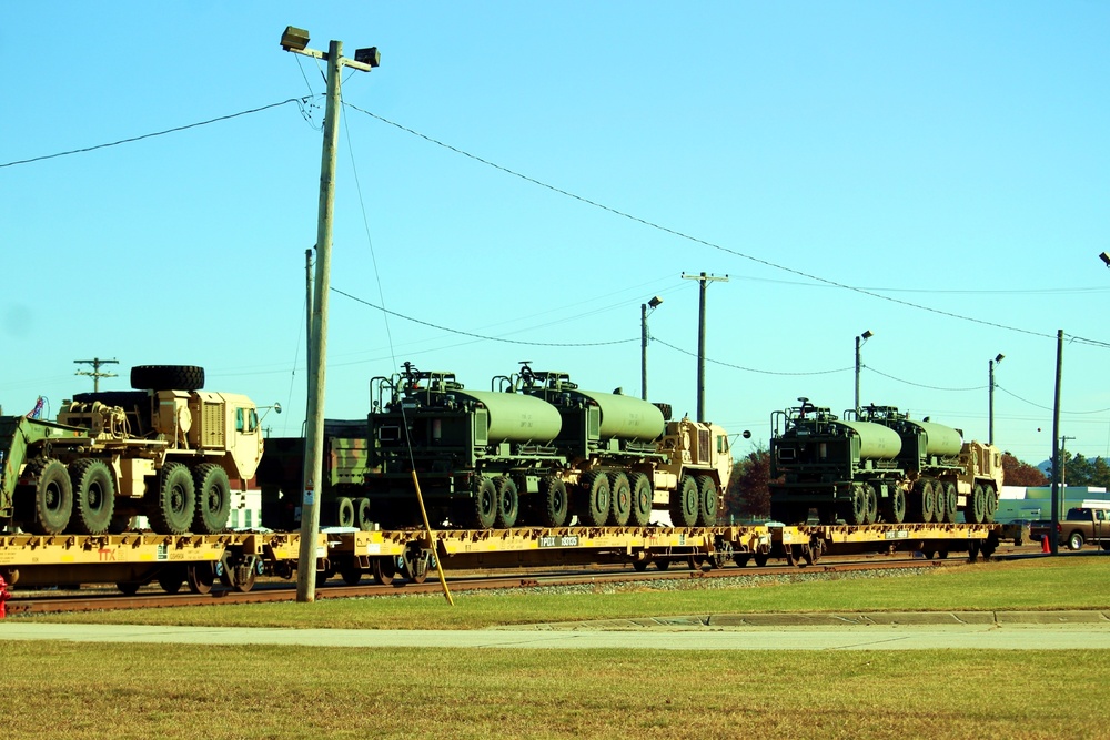 411th Engineer Company equipment deployment by rail movement at Fort McCoy