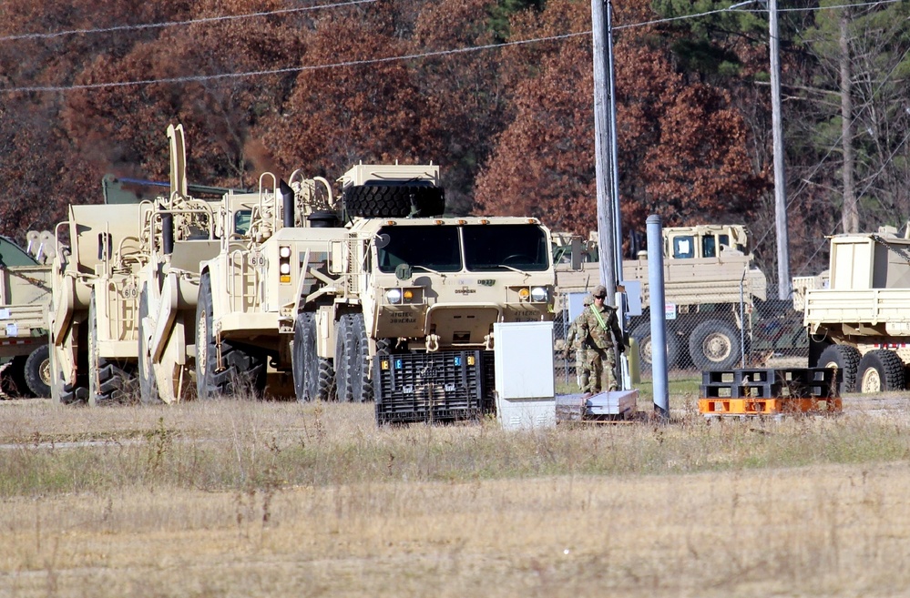 411th Engineer Company equipment deployment by rail movement at Fort McCoy