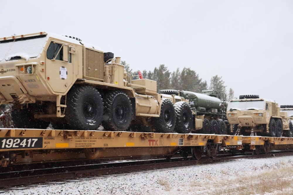 411th Engineer Company equipment deployment by rail movement at Fort McCoy