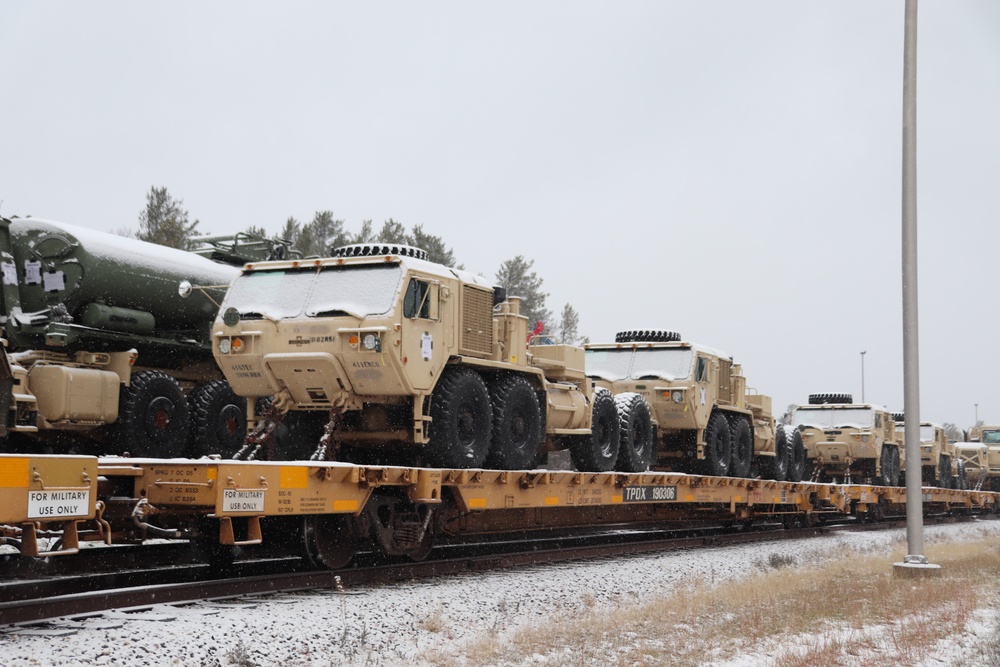 411th Engineer Company equipment deployment by rail movement at Fort McCoy