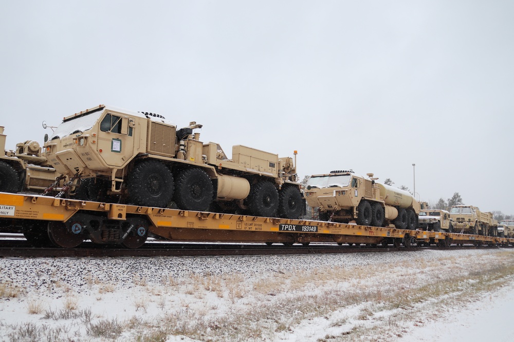 411th Engineer Company equipment deployment by rail movement at Fort McCoy