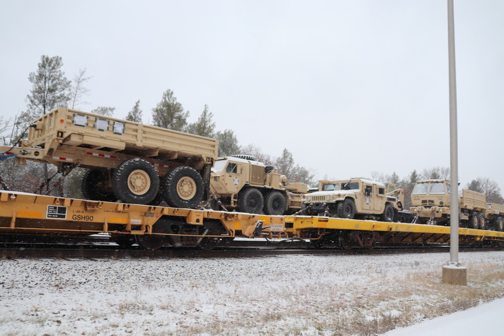 411th Engineer Company equipment deployment by rail movement at Fort McCoy