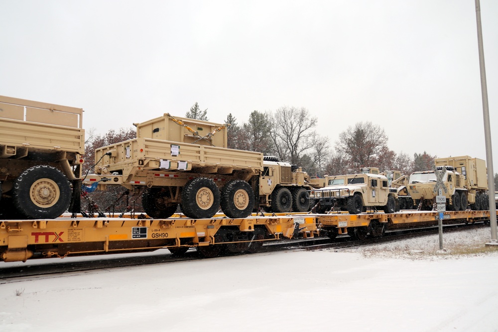 411th Engineer Company equipment deployment by rail movement at Fort McCoy