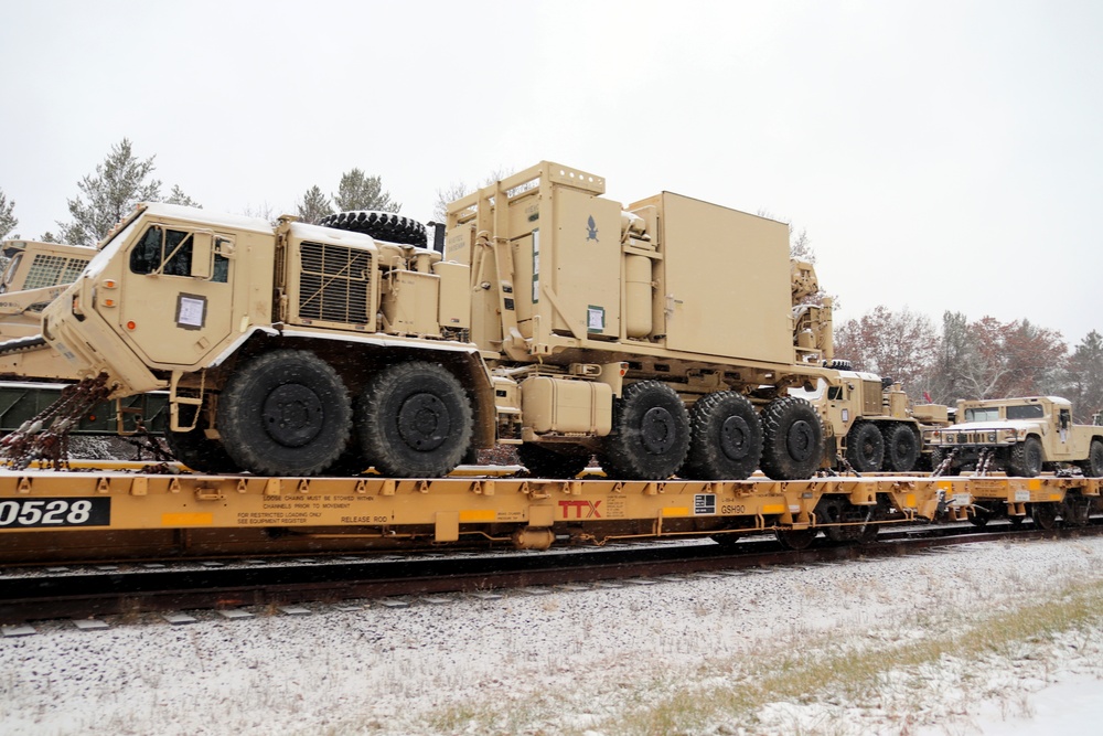 411th Engineer Company equipment deployment by rail movement at Fort McCoy