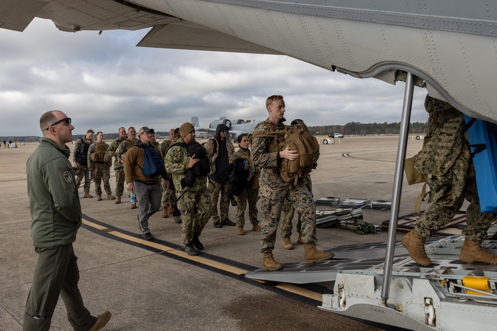 U.S. Marines work with U.S. Navy SEALs