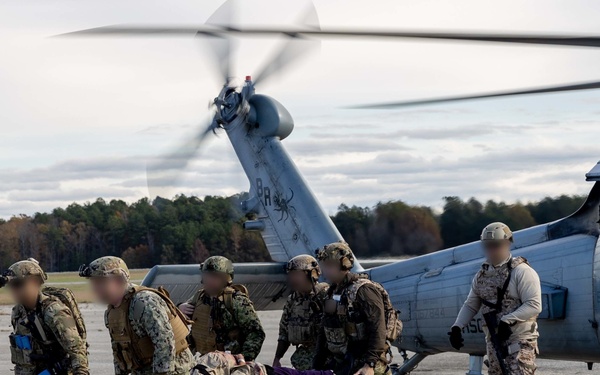 U.S. Marines work with U.S. Navy SEALs