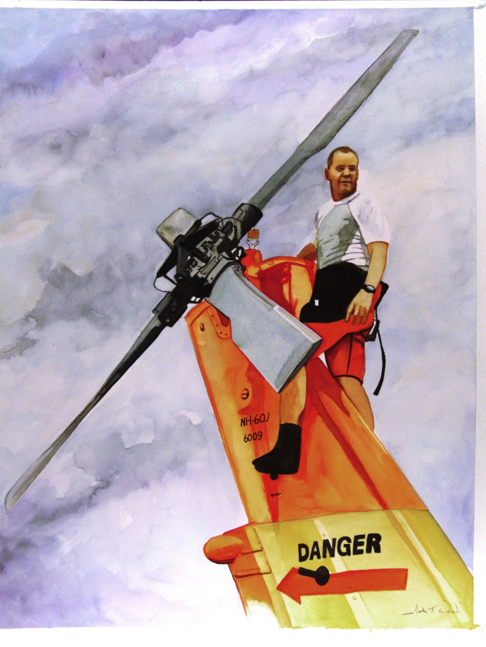 US Coast Guard Art Program 2004 Collection, Ob ID # 200413, "Preflight check," John Ward (13 of 39)