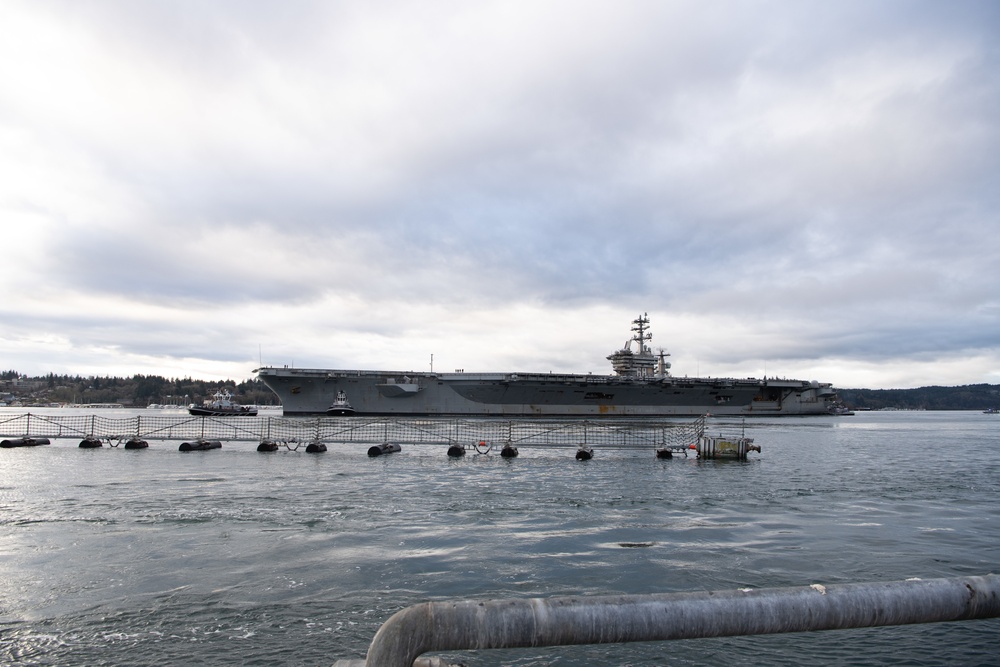 USS Nimitz Departs Naval Base Kitsap-Bremerton