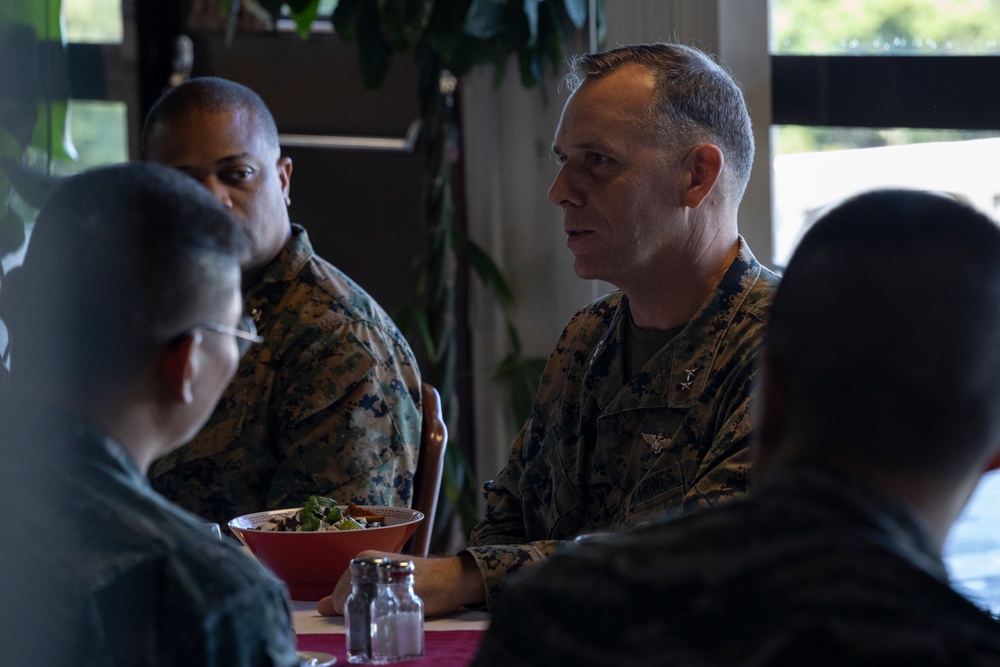 U.S. Marines of Marine Air Control Group 18 meet with Marines of Republic of Korea