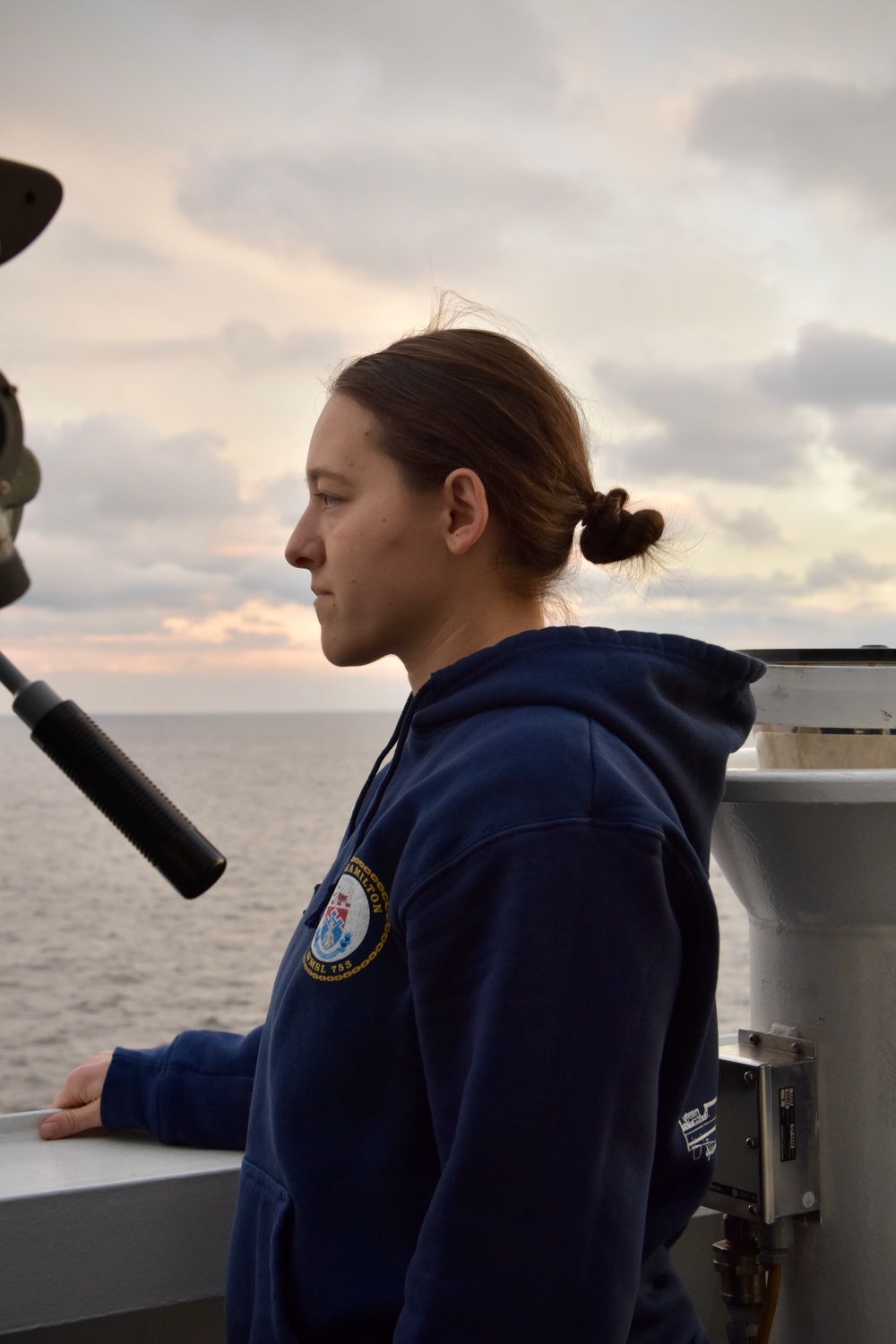 USCGC Hamilton conducts man overboard training while operating in the Baltic Sea