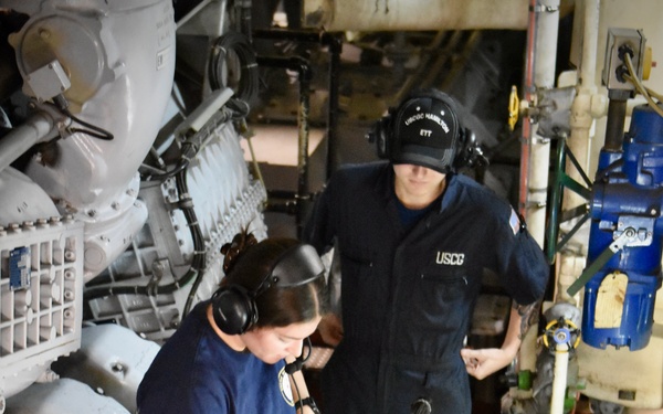 USCGC Hamilton conducts basic engineering casualty control exercises while operating in the Baltic Sea