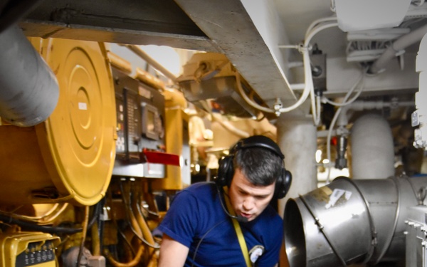 USCGC Hamilton conducts basic engineering casualty control exercises while operating in the Baltic Sea