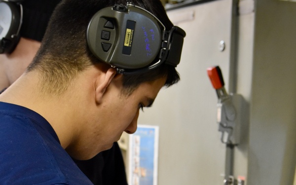 USCGC Hamilton conducts basic engineering casualty control exercises while operating in the Baltic Sea