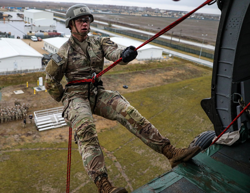 Air Assault School Rappelling in Romania