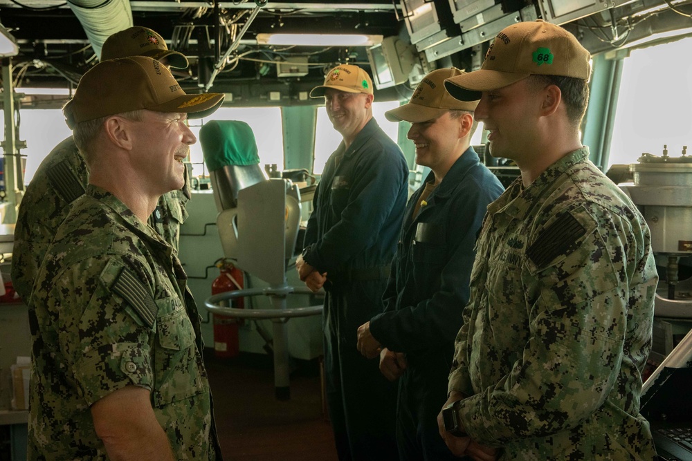 Rear Adm. Sean Bailey visits USS The Sullivans