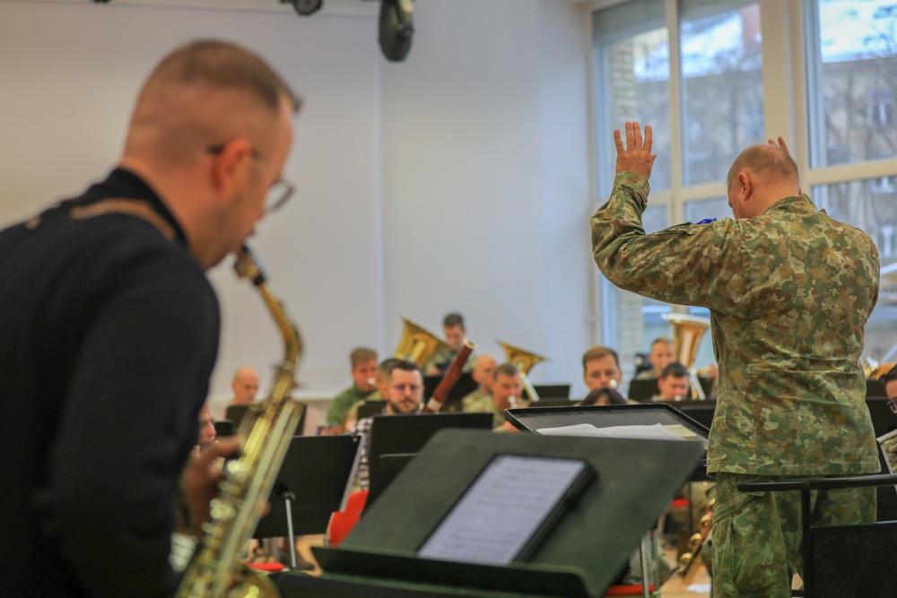 1st ID Band and Lithuanian Military Band celebrate Lithuania’s 20th anniversary of invitation to NATO