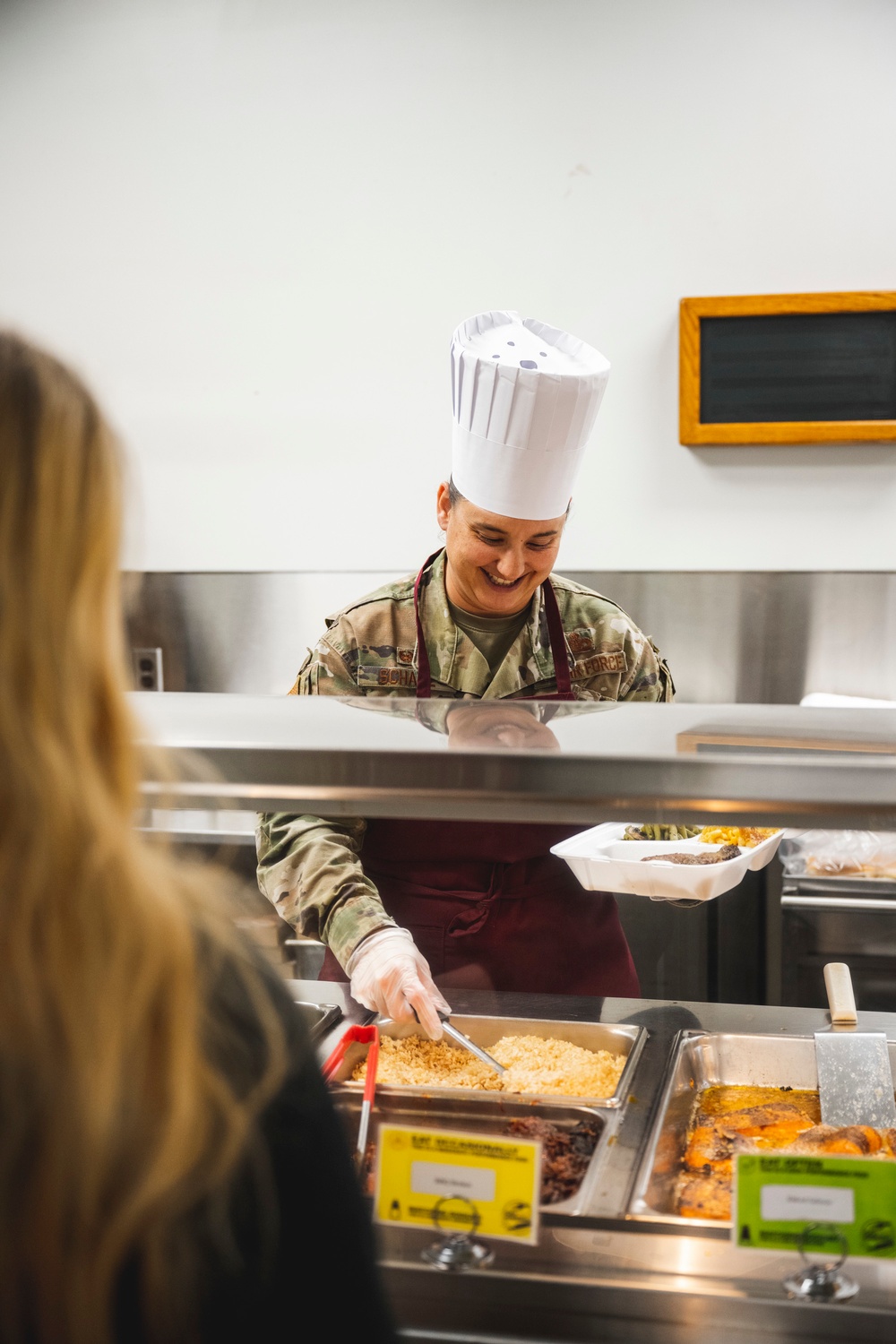 Leadership serving Thanksgiving at DFAC