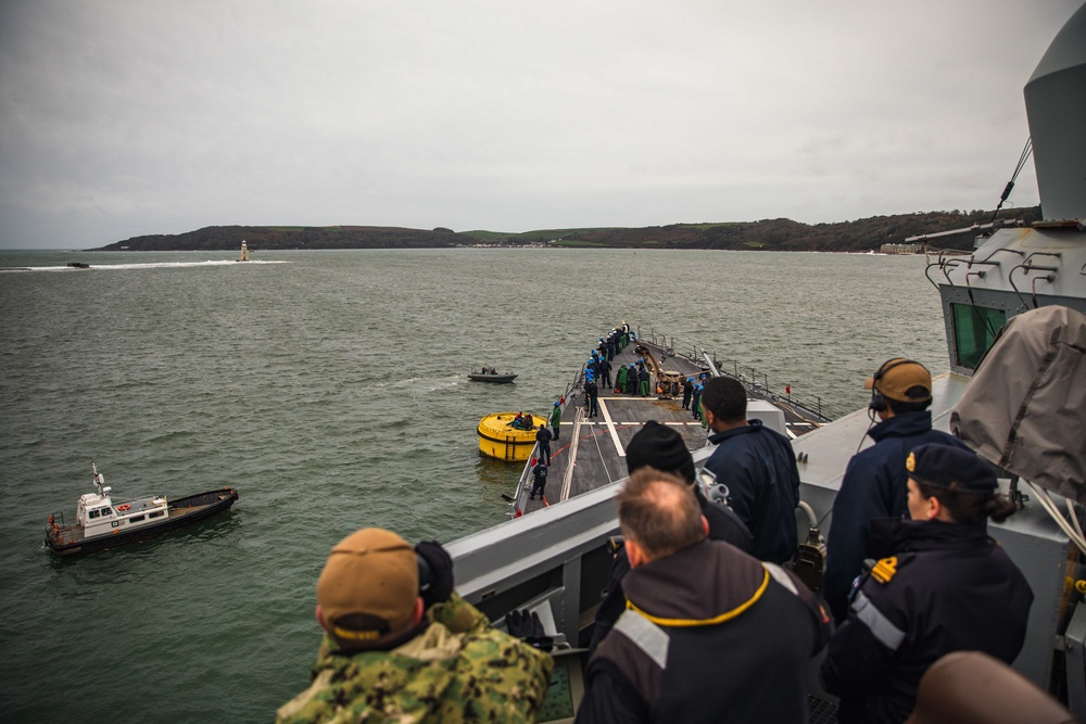 USS Paul Ignatius (DDG 117) Moors to a Buoy in Plymouth, United Kingdom