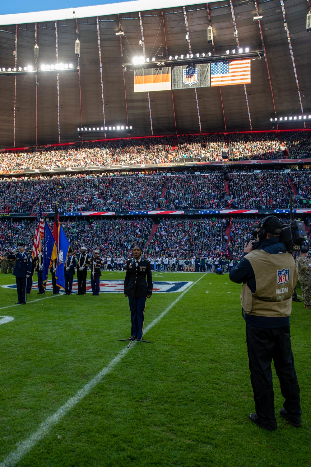 NFL on X: In the lead up to the NFL's first International Game in Germany,  100 Military NFL fans participated in @USAA's #SaluteToService Boot Camp at  @USAGBavaria in Munich with @shaunalexander &