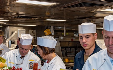 Vice Adm. Kitchener Serves Thanksgiving Meal aboard USS Boxer (LHD 4)