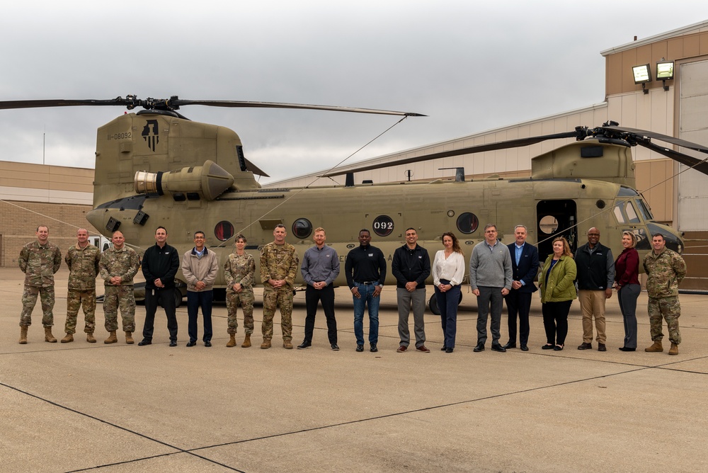 Caterpillar's Armed Forces Support Network tours Peoria's 182nd Airlift Wing Nov. 29, 2022