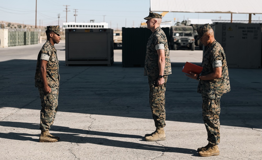 Cannoneer stationed at MCAGCC awarded for saving people involved in a vehicle rollover