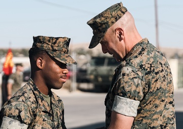 Cannoneer stationed at MCAGCC awarded for saving people involved in a vehicle rollover
