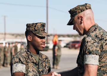 Cannoneer stationed at MCAGCC awarded for saving people involved in a vehicle rollover