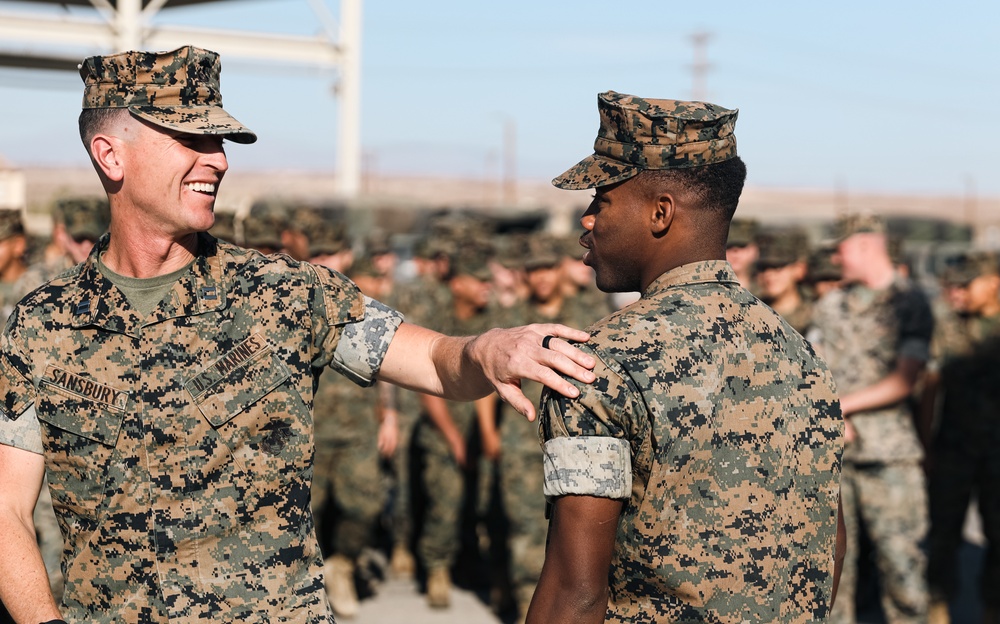 Cannoneer stationed at MCAGCC awarded for saving people involved in a vehicle rollover