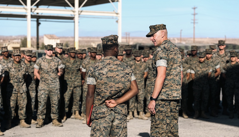 Cannoneer stationed at MCAGCC awarded for saving people involved in a vehicle rollover