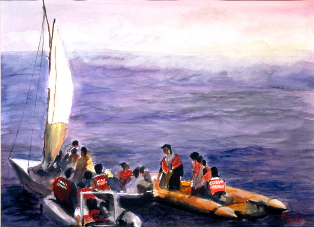 US Coast Guard Art Program 2002, Ob ID # 200206, &quot;USCG Apprehension at Sea,&quot; Thomas Picard (6 of 32)