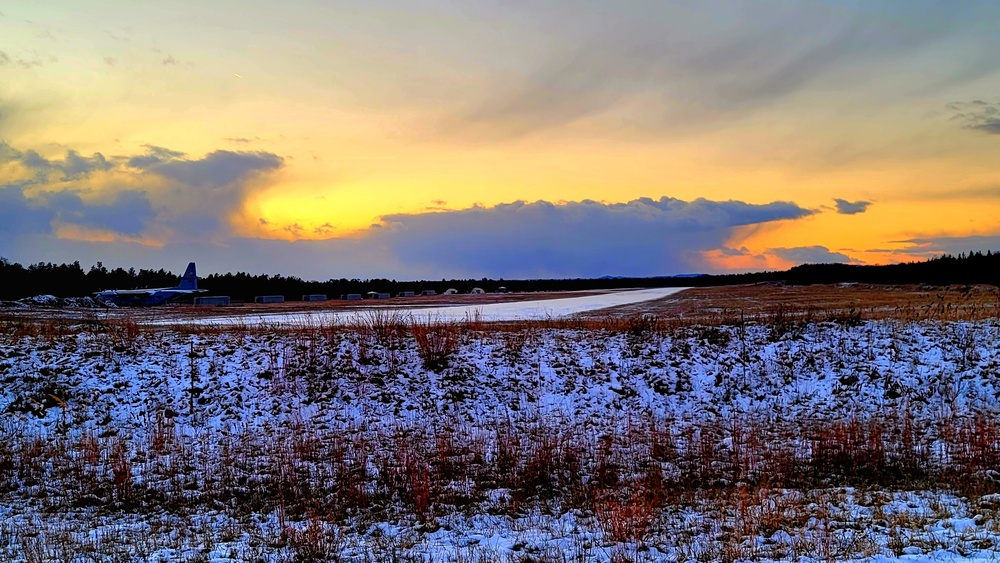 Snowy Sunset at Fort McCoy's Young Air Assault Strip