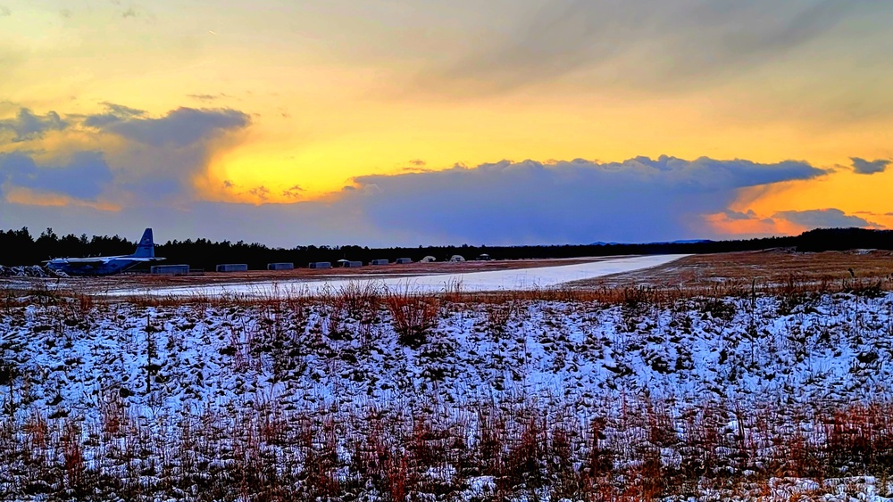 Snowy Sunset at Fort McCoy's Young Air Assault Strip