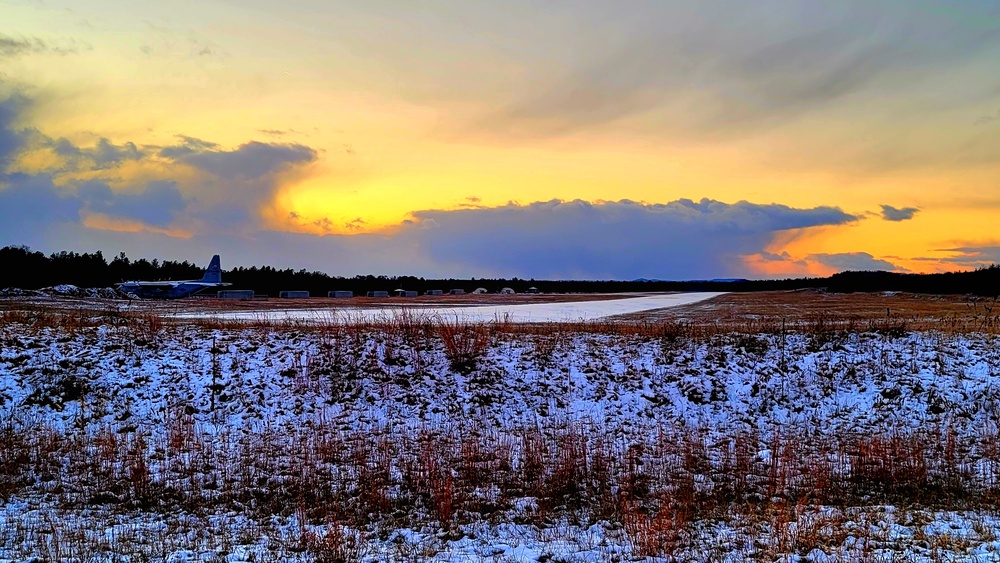 Snowy Sunset at Fort McCoy's Young Air Assault Strip