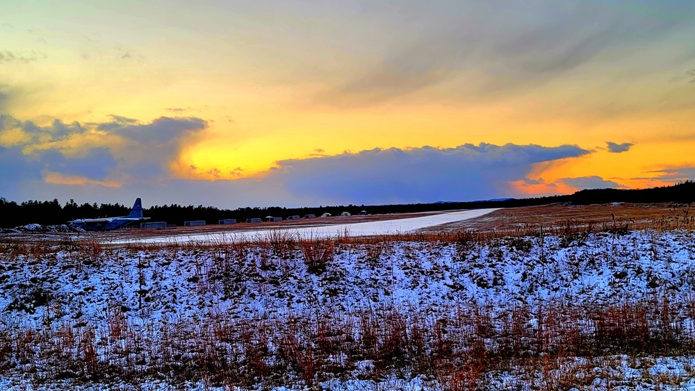 Snowy Sunset at Fort McCoy's Young Air Assault Strip