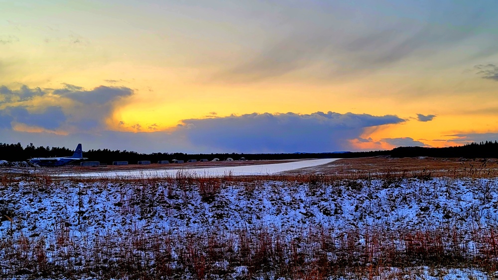 Snowy Sunset at Fort McCoy's Young Air Assault Strip