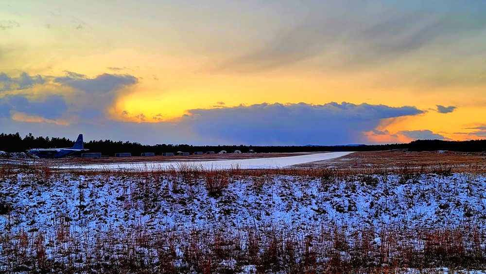 Snowy Sunset at Fort McCoy's Young Air Assault Strip