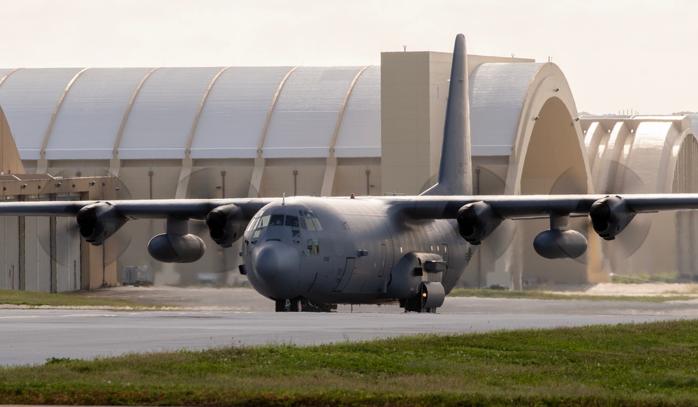 A Republic of Korea Air Force C-130H Hercules arrives at Andersen AFB