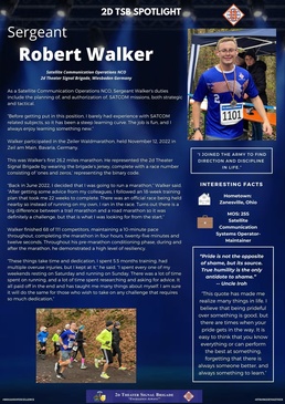 2d TSB #Spotlight — Sgt. Robert Walker
