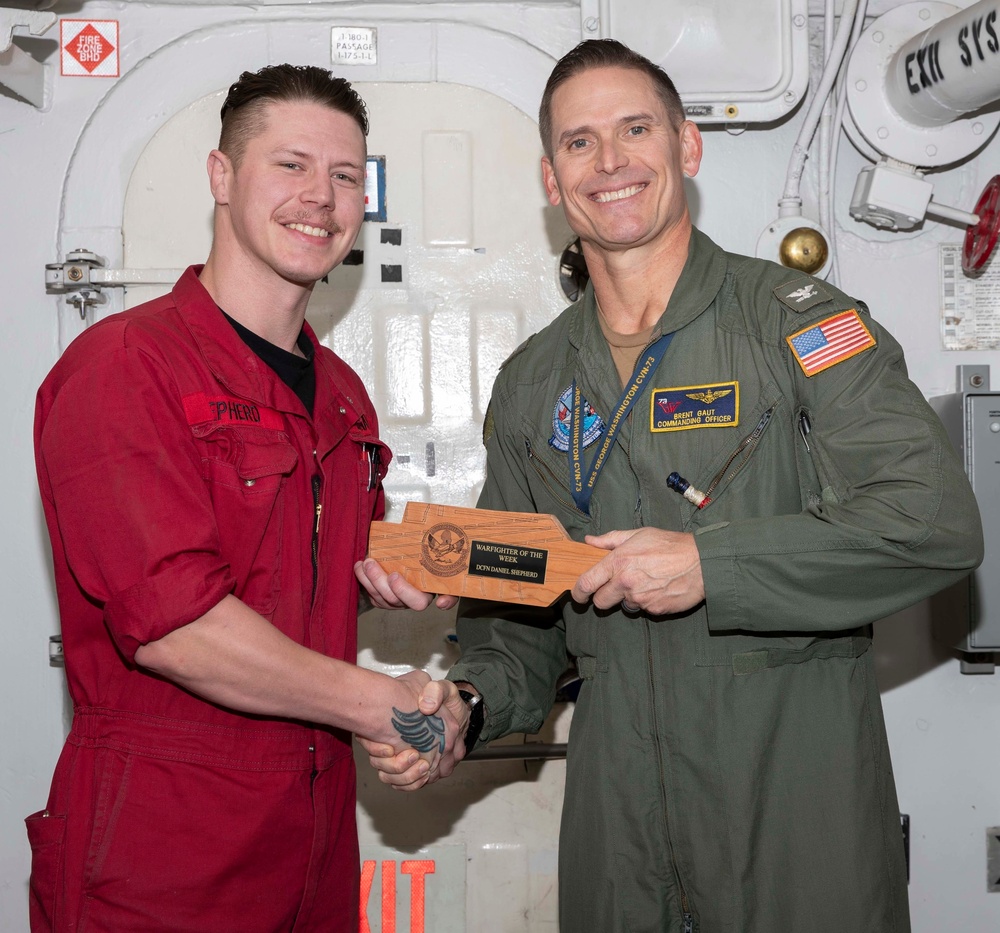 George Washington Warfighter of the Week: Damage Control Fireman Daniel P. Shepherd