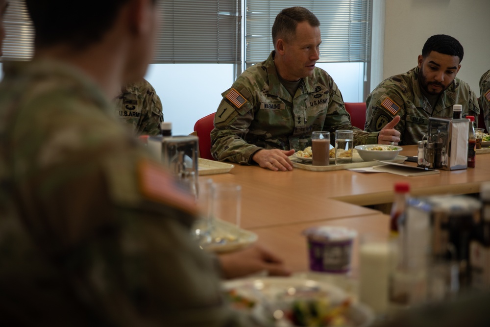 Maj. Gen. Todd R. Wasmund hosts lunch for junior NCOs