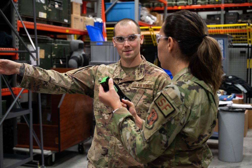 Airmen conduct taser training