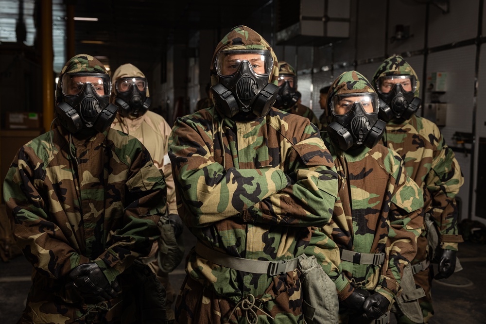 II Marine Expeditionary Force Marines Conduct CBRN Training on USNS Trenton