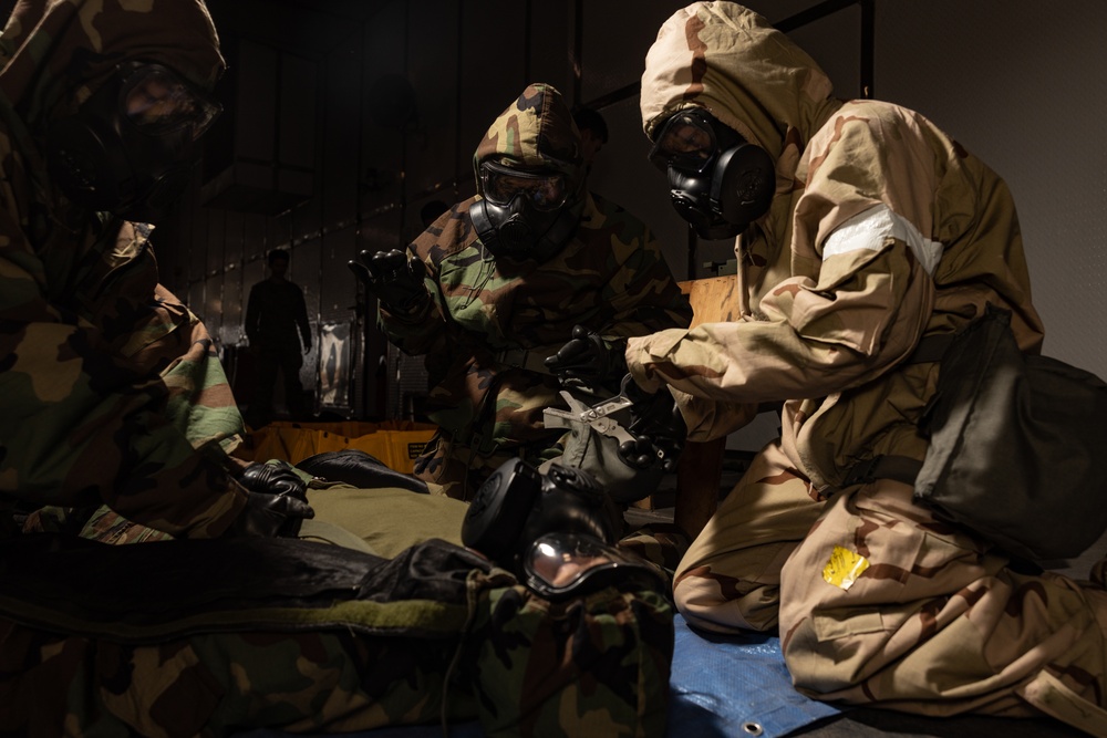 II Marine Expeditionary Force Marines Conduct CBRN Training on USNS Trenton