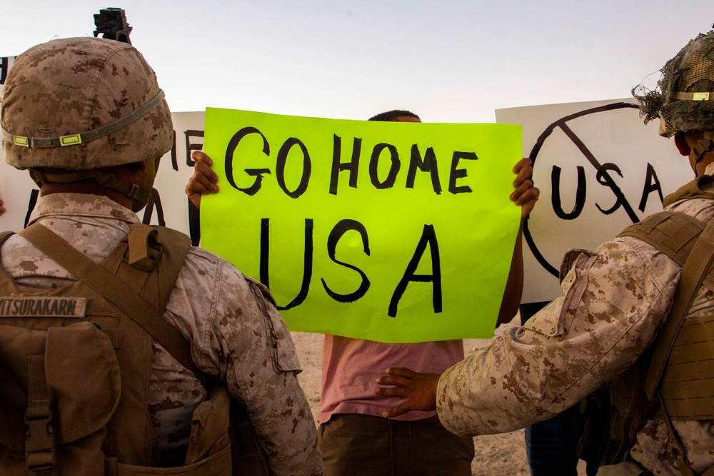 U.S. Marines conduct a noncombatant evacuation operation training exercise