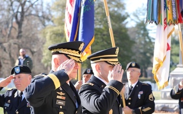 84th commanding general and chaplain render a salute to Taylor