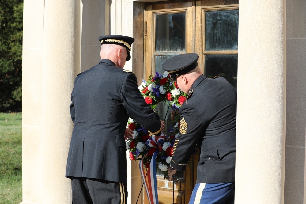 84th command team place wreath at Taylor's Mausoleum