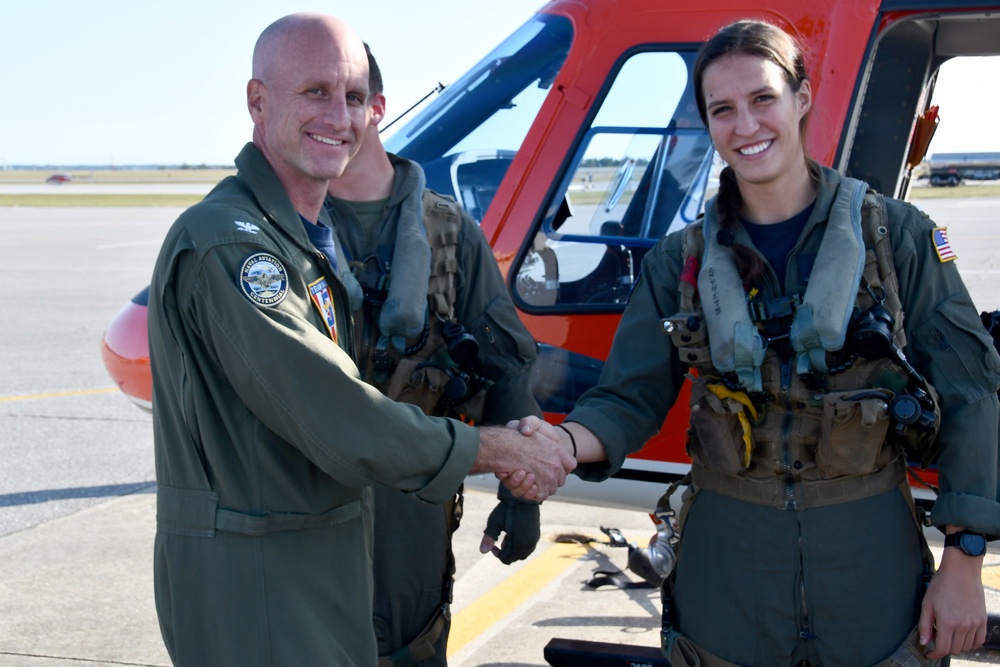 First Training Air Wing Five student naval aviators complete solo flight in the TH-73A Thrasher training helicopter at NAS Whiting Field