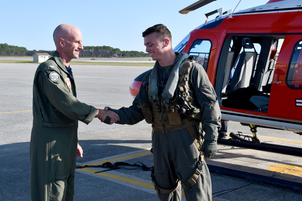 First Training Air Wing Five student naval aviators complete solo flight in the TH-73A Thrasher training helicopter at NAS Whiting Field